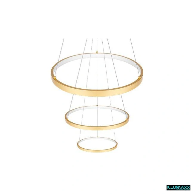 ILLUMAXX LED závěsné svítidlo 77 W 20/40/60 cm CCT zlaté s dálkovým ovladačem