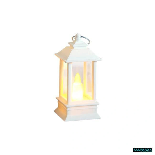 LED LUCERNA bílá 9 cm – plamenný efekt