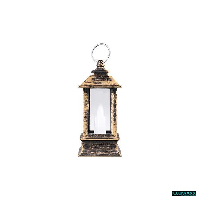 LED LUCERNA hnědá 9 cm – plamenný efekt