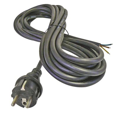 Flexo šňůra gumová 3x1,5 mm, 3m černá
