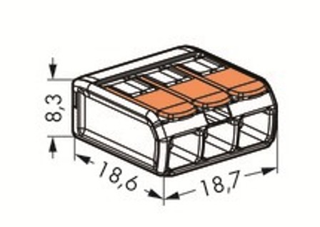 WAGO svorka 221-413 s páčkou 3x4mm