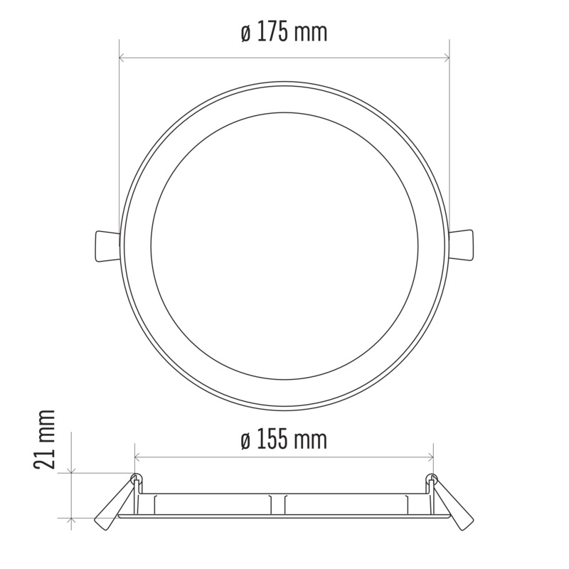 LED panel stříbrný kruhový vestavný 12W, 1000 lm, 230V, IP20, neutrální bílá