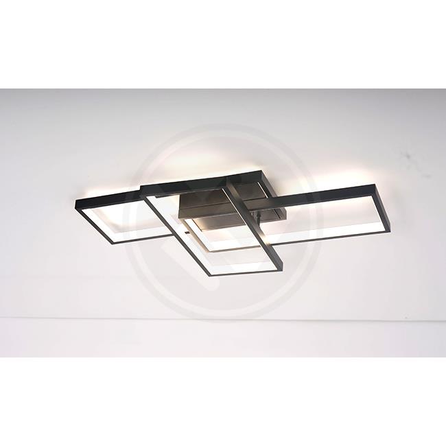 LED stropní svítidlo PEGAZ černé s nastavitelnou teplotou barvy a jasu, 130W, 3000-6500K