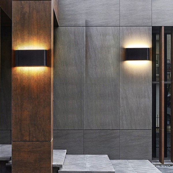 Svítidlo fasádní venkovní nástěnné FLAT 2x6W BLACK /IP54/ teplá bílá