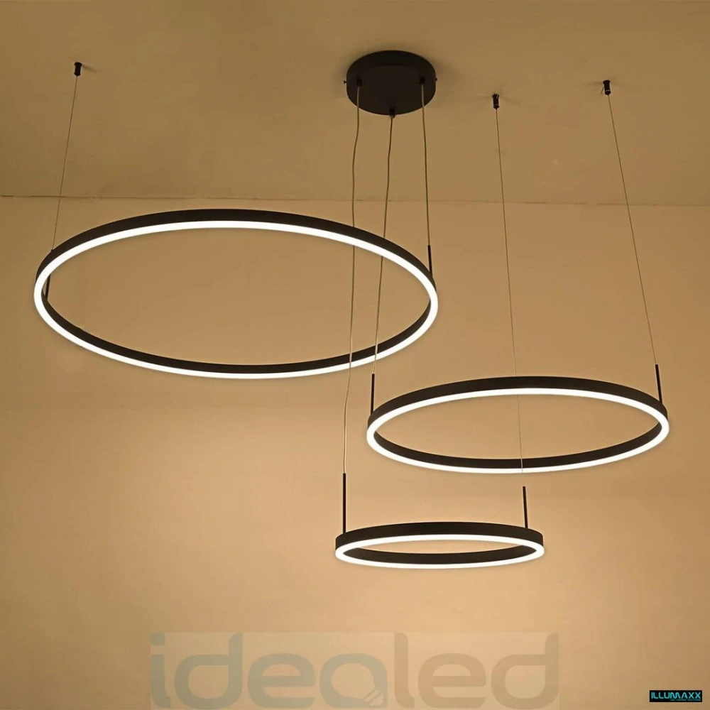 Závěsné LED svítidlo JOLIETA 102 W CCT černé s dálkovým ovladačem