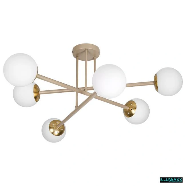 ILLUMAXX LED Stropní svítidlo BALI 6× E27 74 cm béžovo-zlaté