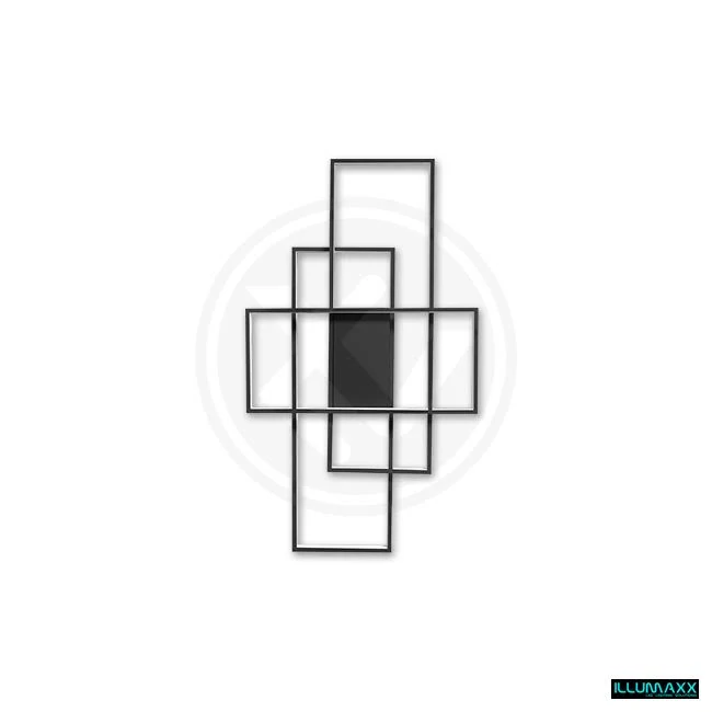 ILLUMAXX LED stropní svítidlo HYDRA 90x50x8 cm černé