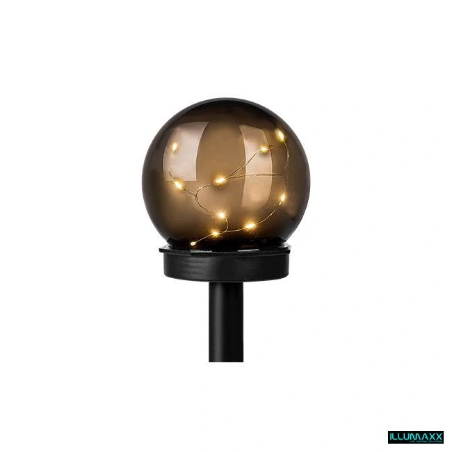 ILLUMAXX Solární LED zahradní koule 10 cm černá