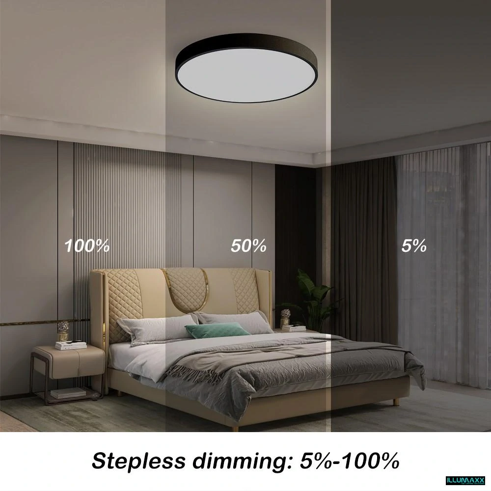 Chytré stropní LED svítidlo NEO SMART 50 cm, 48 W, černé, Wi-Fi, CCT