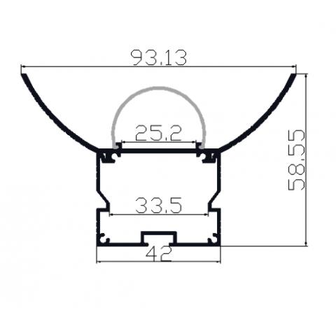 LED profil BIG CEILING TUBE elox 2m
