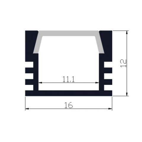 LED profil PDS BOX-UP elox 2m