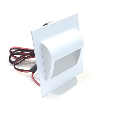 LED vestavné svítidlo schodišťové bílé DECORUS 1,5W/12V 9xSMD3014 teplá bílá