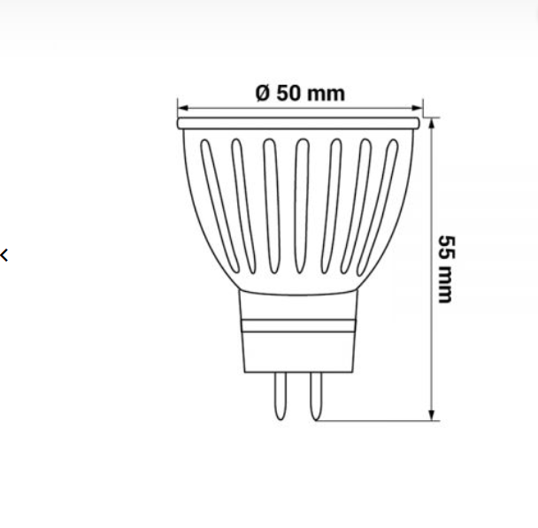 LED bodovka MR16 4W 12V 210lm, studená bílá 6000K
