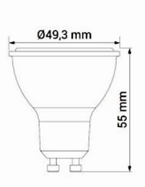 LED bodovka GU10 5W 230V 330lm, studená bílá 6500K