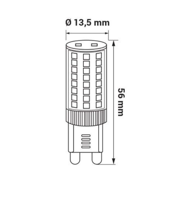 LED žárovka G9 4,8W 230V 630lm, teplá bílá 3000K