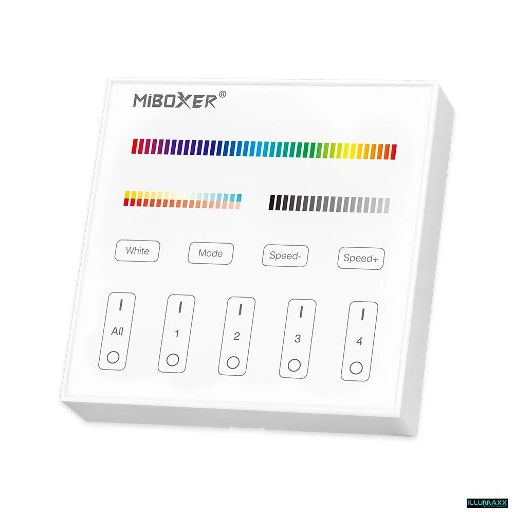 Nástěnný skleněný ovladač stmívač B4, pro RGB+CCT LED pásky