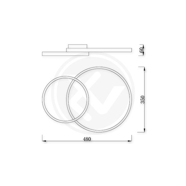 LED stropní svítidlo PHOENIX bílé s nastavitelnou teplotou barvy a jasu, 60W, 3000-6500K