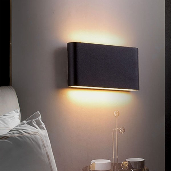 Svítidlo fasádní venkovní nástěnné FLAT 2x6W BLACK /IP54/ denní bílá