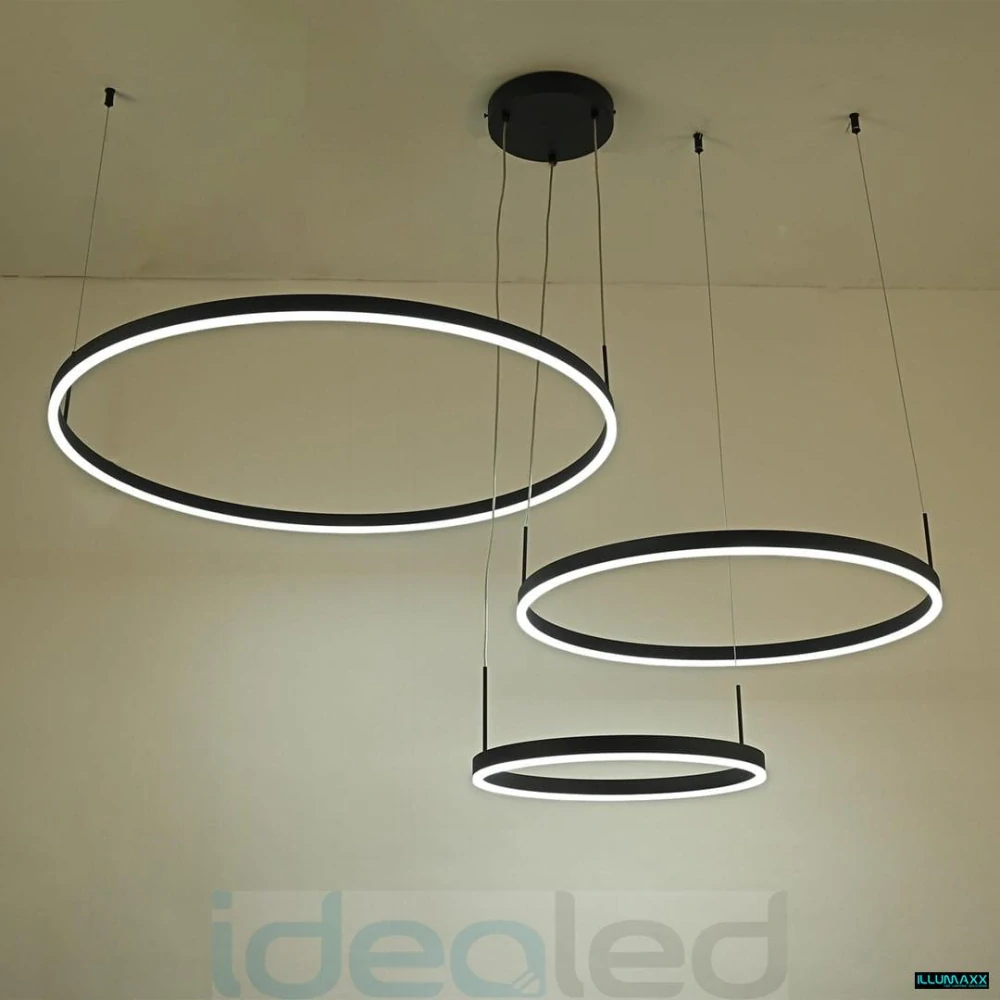 Závěsné LED svítidlo JOLIETA 102 W CCT černé s dálkovým ovladačem