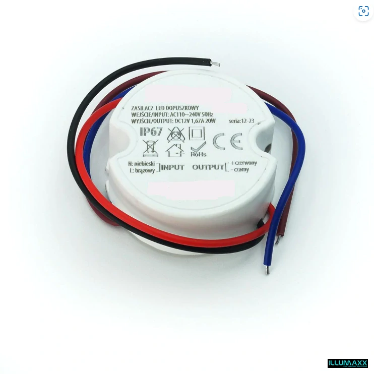 ILLUMAXX napěťový zdroj do montážní krabice 20W 12V IP67