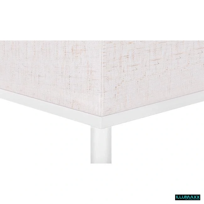 Stojící lampa, na žárovku E27, bílá s tkaninovým stínítkem