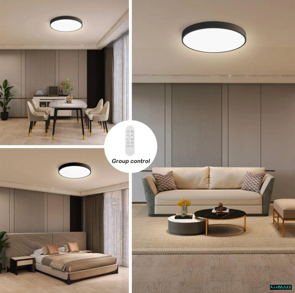 Chytré stropní LED svítidlo NEO SMART 50 cm, 48 W, černé, Wi-Fi, CCT