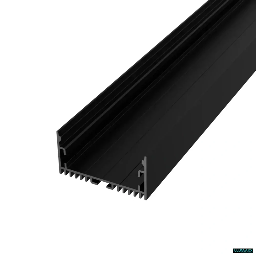Hliníkový přisazený profil 2m pro LED pásky SURFACE WIDE MAX BLACK
