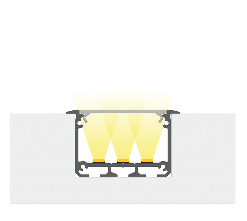 Hliníkový profil pro led pásky 43x30mm barva černá PLP17