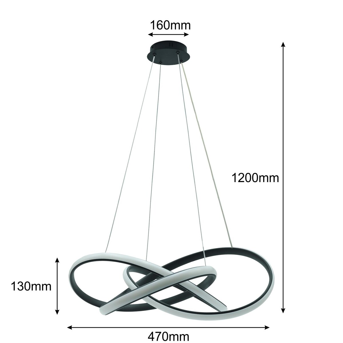 LED stropní kruhové závěsné svítidlo 51W, 4000K denní bílá, 4400LM