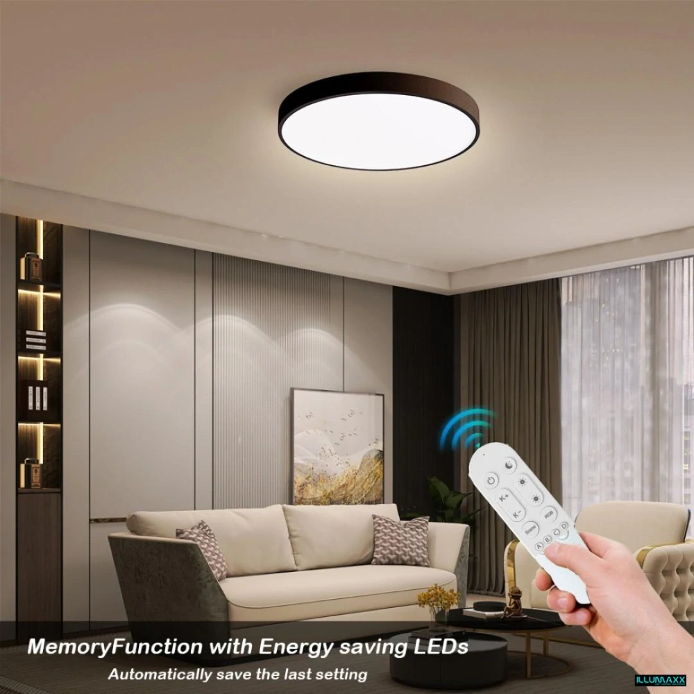 Chytré stropní LED svítidlo NEO SMART 50 cm, 48 W, černé, Wi-Fi, CCT