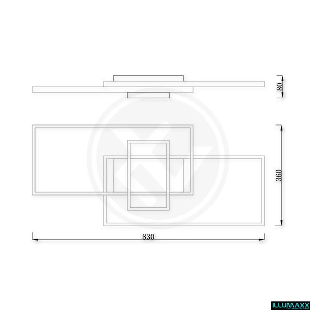 ILLUMAXX LED stropní svítidlo VELA 83x36x8 cm černé