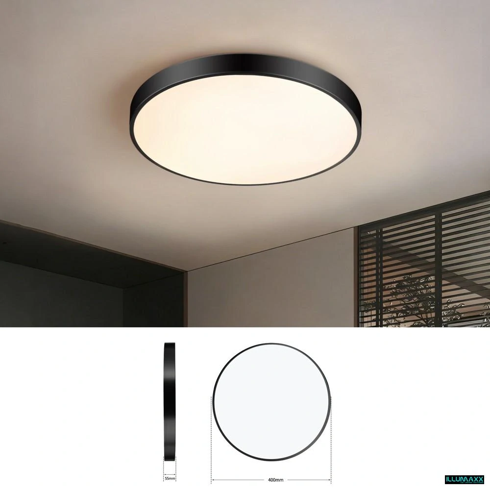 Chytré stropní LED svítidlo NEO SMART 50 cm, 48 W, černé, Wi-Fi, CCT