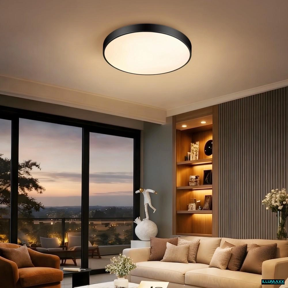 Chytré stropní LED svítidlo NEO SMART 50 cm, 48 W, černé, Wi-Fi, CCT