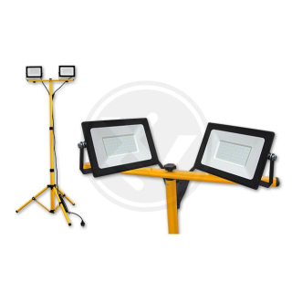 LED pracovní reflektor - stojan - 2x 100W, denní bílá 4000K ,2x 8000lm, IP65