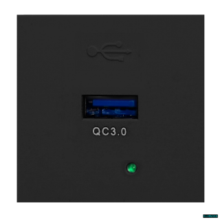 Výklopná elektrická vestavná zásuvka - MODULOVÝ SYSTÉM - modul USB nabíjecí 1xUSB černý QUICK CHARGE