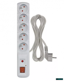 EMOS, Prodlužovací kabel se zásuvkami 5x230V , 3x1,0mm , 3m šedý