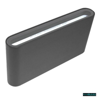 Svítidlo fasádní venkovní nástěnné FLAT 2x6W ANTRACIT /IP54/ teplá bílá
