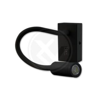 Nástěnné svítidlo do ložnice felxibilní, LED 3W 4000K, černé