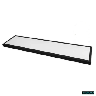 Černý LED panel přisazený obdélník 60W, 4800LM, 230V, IP20, denní bílá 4500K
