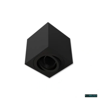 Nástěnné stropní svítidlo, výklopné na žárovku GU10, černé 80x80mm