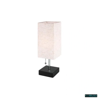 Svítidlo do ložnice, na žárovku E27, černé s tkaninovým stínítkem s USB nabíječkou