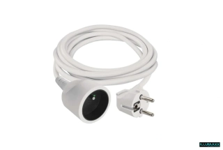 Prodlužovací kabel spojka se zástrčkou a zásuvkou 1x230V , 3x1,5mm , 3,0m bílá