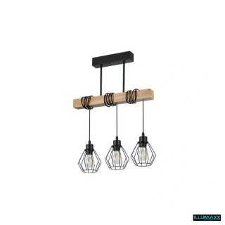 Závěsné svítidlo OTTO WOOD 3xE27 50 cm černé