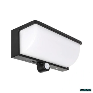 ILLUMAXX Solární LED nástěnné svítidlo LOGON 4000K PIR černé
