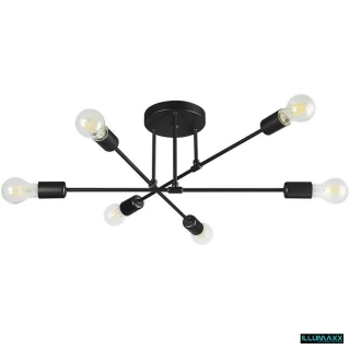 ILLUMAXX LED závěsné svítidlo ELIOT 6× E27 70 cm černé