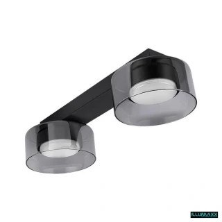 Stropní svítidlo GLOSSY GX53 2 černé s kouřovým sklem