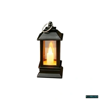 LED LUCERNA černá 9 cm – plamenný efekt