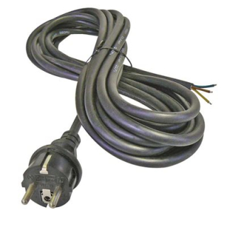 Flexo šňůra gumová 3x1,5 mm, 3m černá
