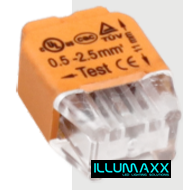 Instalační svorka bezšroubová nástrčná 2273-202, 2x0,5-2,5mm
