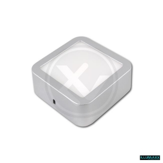 Stříbrný LED panel přisazený čtverec 6W, 230V, IP20, neutrální bílá